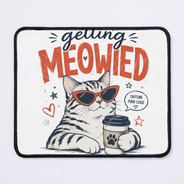 Item preview, Getting Meowied Funny Coffee Cat Coffee Lover Cute Cat Design designed and sold by ucpstudio.