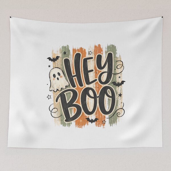 Item preview, Hey Boo Cute Halloween Ghost Spooky Art designed and sold by CleanDecor.