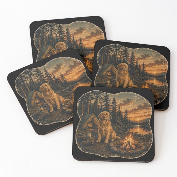 Item preview, Golden Retriever Campfire Adventure designed and sold by Bartas2026.