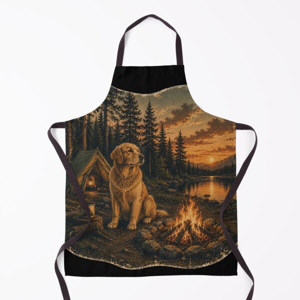 Item preview, Golden Retriever Campfire Adventure designed and sold by ARDELVEX STUDIO.