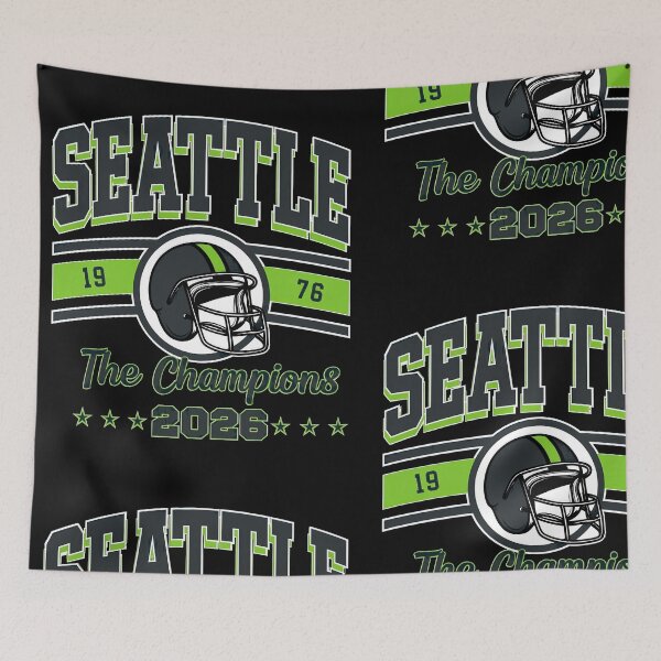 Item preview, Seattle Football Champions Retro Helmet Victory Design designed and sold by KimJohnso19354.