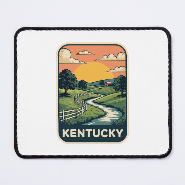 Item preview, Vintage Kentucky Bluegrass Country Farm Sunset Travel Graphic designed and sold by Paper Drip.