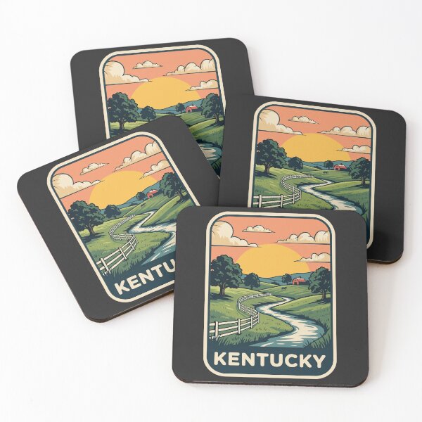 Item preview, Vintage Kentucky Bluegrass Country Farm Sunset Travel Graphic designed and sold by Paper Drip.