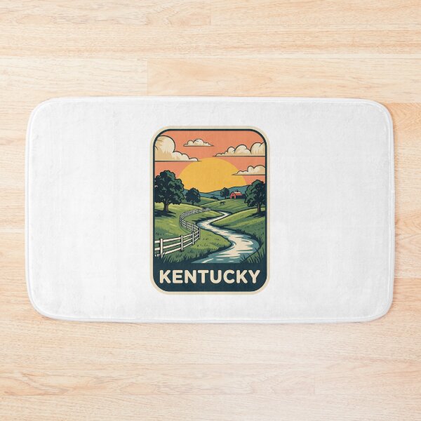 Item preview, Vintage Kentucky Bluegrass Country Farm Sunset Travel Graphic designed and sold by Paper Drip.