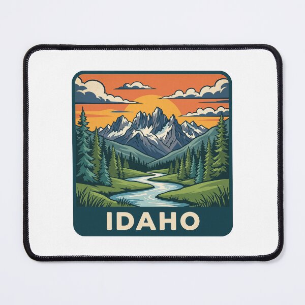 Item preview, Retro Idaho Rocky Mountains River Valley Travel Art designed and sold by Paper Drip.