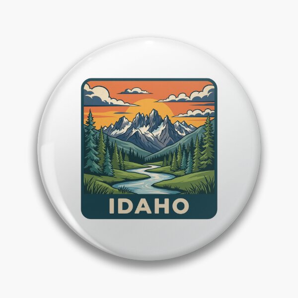 Artikelvorschau, Retro-Reisekunst aus den Rocky Mountains und dem Flusstal von Idaho entworfen und verkauft von Paper Drip.