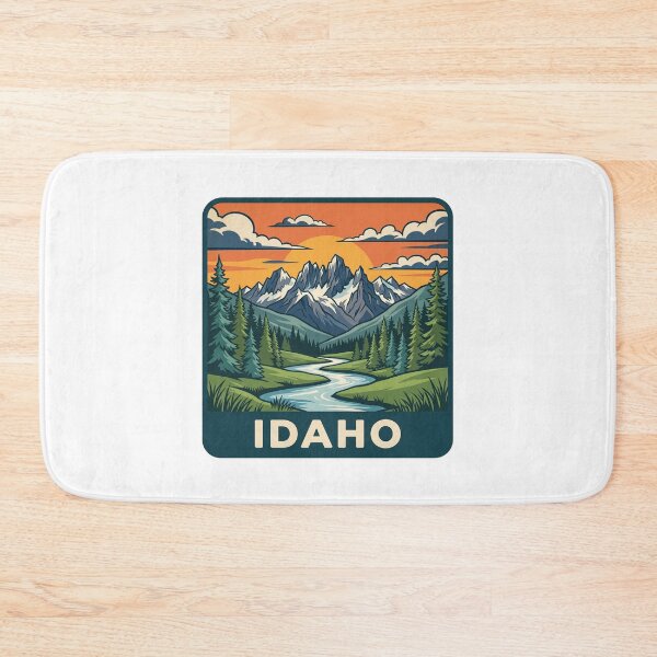 Item preview, Retro Idaho Rocky Mountains River Valley Travel Art designed and sold by Paper Drip.