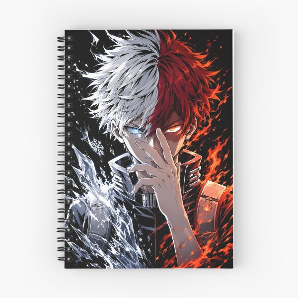 Item preview, Dual Element Ice Fire Warrior – Half Ice Half Flame Anime-Inspired Artwork designed and sold by Dyan4.