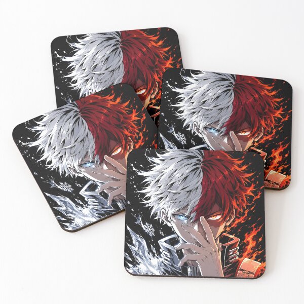 Item preview, Dual Element Ice Fire Warrior – Half Ice Half Flame Anime-Inspired Artwork designed and sold by Dyan4.