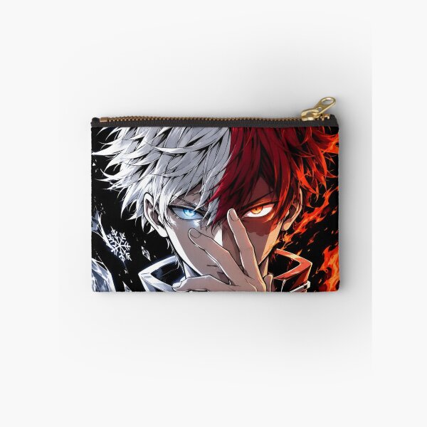 Item preview, Dual Element Ice Fire Warrior – Half Ice Half Flame Anime-Inspired Artwork designed and sold by Dyan4.