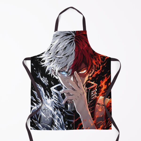 Item preview, Dual Element Ice Fire Warrior – Half Ice Half Flame Anime-Inspired Artwork designed and sold by Dyan4.