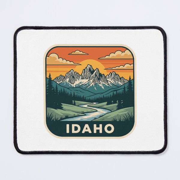 Item preview, Retro Idaho Rocky Mountains River Valley Travel Art designed and sold by Paper Drip.