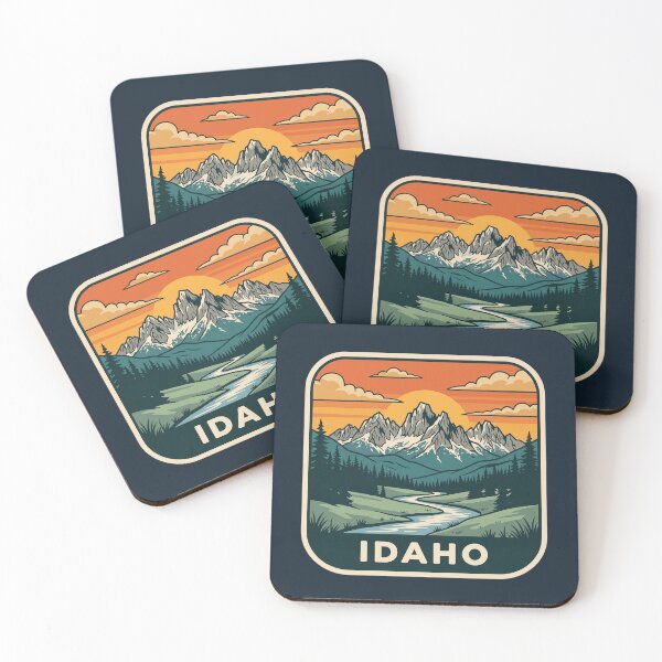 Item preview, Retro Idaho Rocky Mountains River Valley Travel Art designed and sold by Paper Drip.