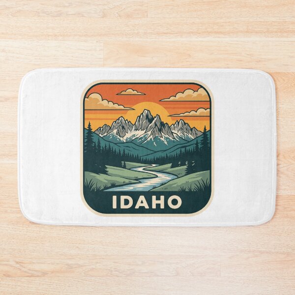 Item preview, Retro Idaho Rocky Mountains River Valley Travel Art designed and sold by Paper Drip.