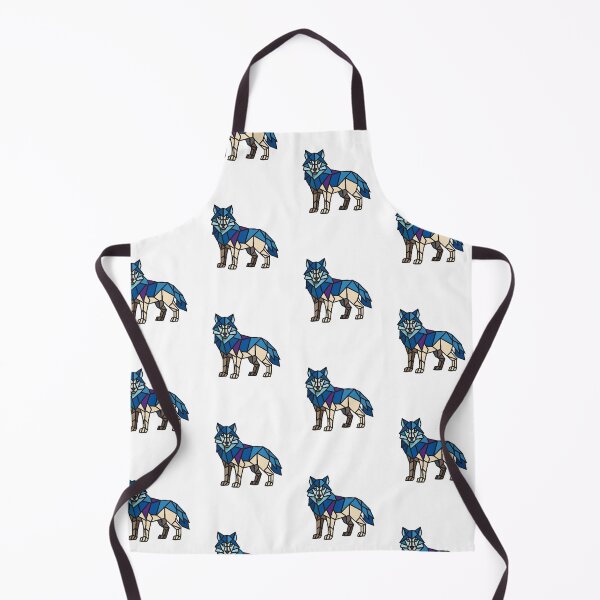 Item preview, Geometric Stained Glass Blue Wolf Artwork designed and sold by Inka Moon Design.