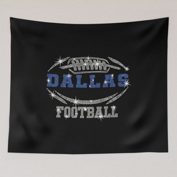 Item preview, Dallas Rhinestone Football Graphic – Blue White Sparkle Game Day Design designed and sold by KaitlynOd36680.