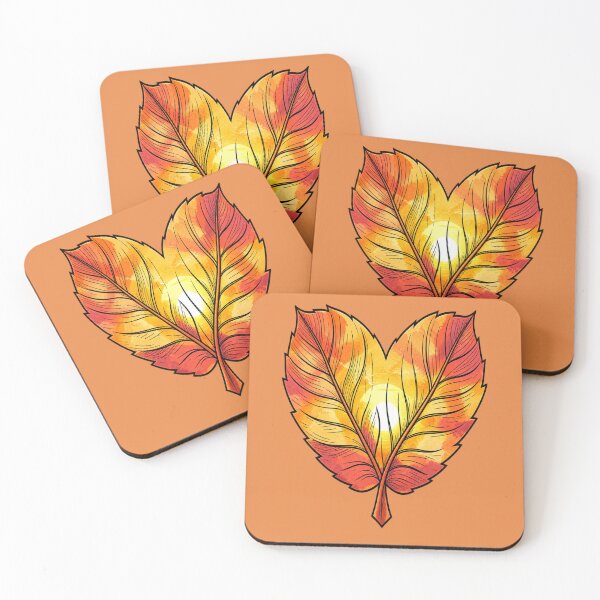 Item preview, Autumn Heart Leaf with Glowing Sun designed and sold by Hari Arts.