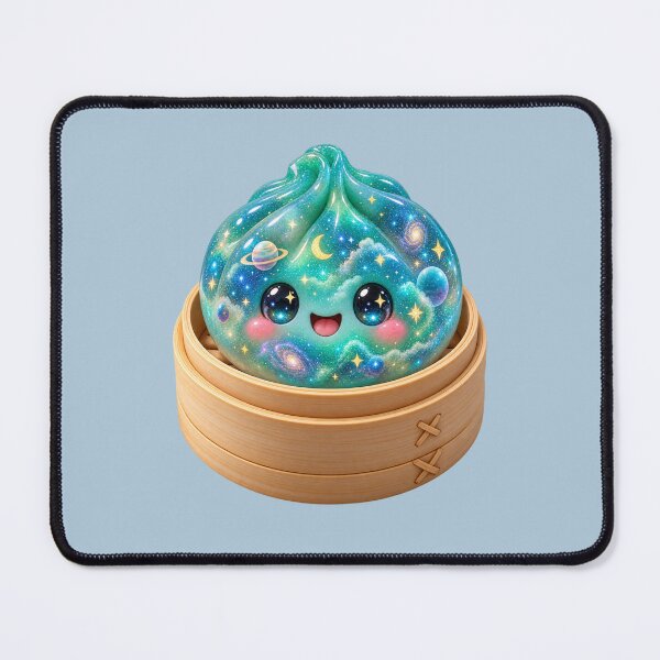 Item preview, Cute Turquoise Galaxy Dumpling Bao Bun in Bamboo Steamer | Kawaii Cosmic Asian Food designed and sold by Moons Studio.