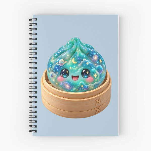 Item preview, Cute Turquoise Galaxy Dumpling Bao Bun in Bamboo Steamer | Kawaii Cosmic Asian Food  designed and sold by Moons Studio.