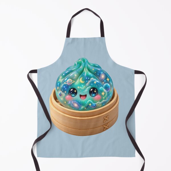 Item preview, Cute Turquoise Galaxy Dumpling Bao Bun in Bamboo Steamer | Kawaii Cosmic Asian Food designed and sold by Moons Studio.