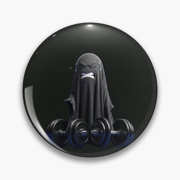 Item preview, Gym Ghost Workout Struggle - Funny Black Sheet Ghost Lifting Dumbbells - Fitness Humor designed and sold by GrimNest.