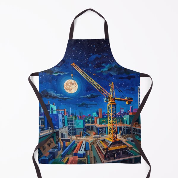 Artikelvorschau, Construction Crane Holding A Full Moon Pop Art entworfen und verkauft von Home Decor Art.