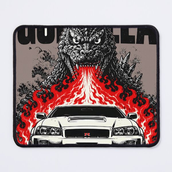 Item preview, Godzilla JDM Street Racer | Red Flames Japanese Car Retro Automotive Art designed and sold by VoidRebel.