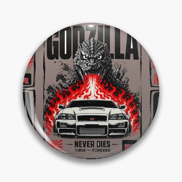 Item preview, Godzilla JDM Street Racer | Red Flames Japanese Car Retro Automotive Art designed and sold by VoidRebel.