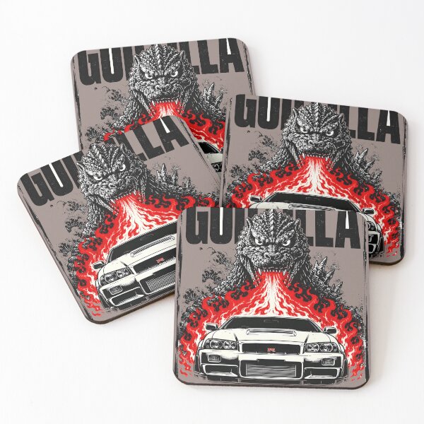 Item preview, Godzilla JDM Street Racer | Red Flames Japanese Car Retro Automotive Art designed and sold by VoidRebel.