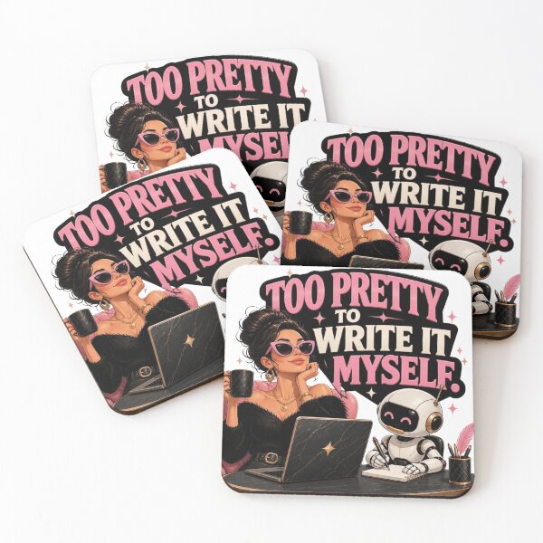 Item preview, Too Pretty to Write It Myself Funny AI Girl Boss Design designed and sold by CharismaticMindArt.