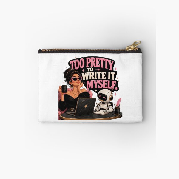 Item preview, Too Pretty to Write It Myself Funny AI Girl Boss Design designed and sold by CharismaticMindArt.