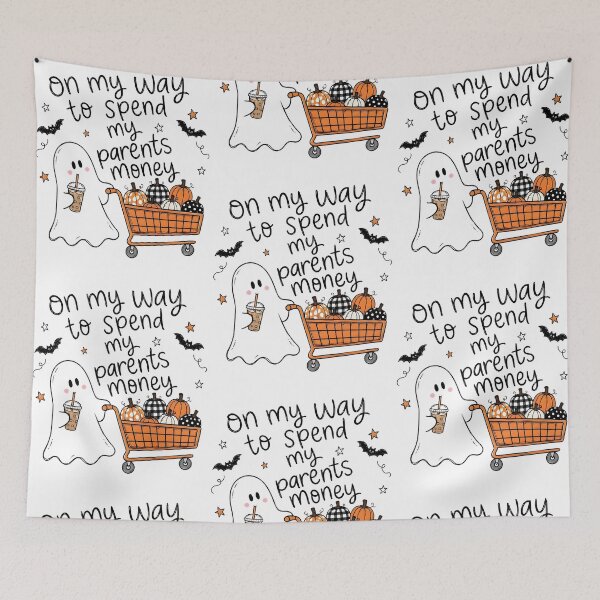Item preview, Funny Halloween Ghost Shopping Design designed and sold by phoebelevine.