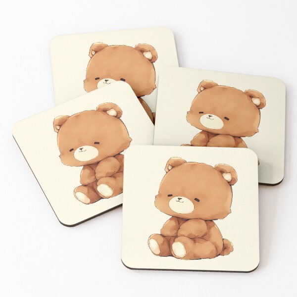 Item preview, Cute Shy Teddy Bear Kawaii Art designed and sold by jianina-alondra.