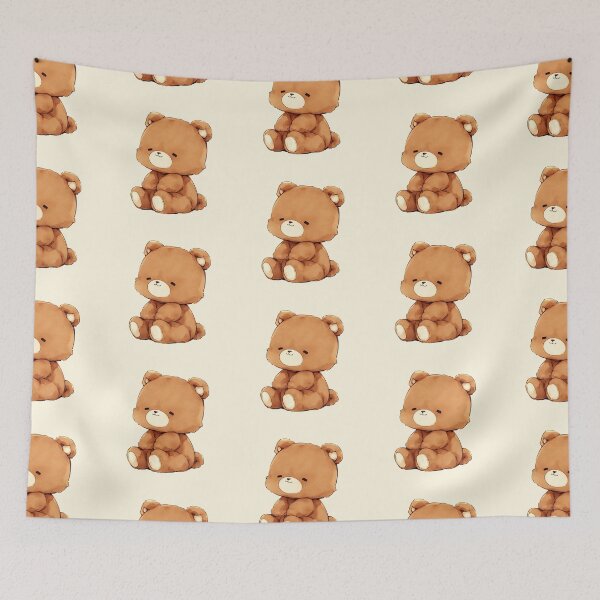 Item preview, Cute Shy Teddy Bear Kawaii Art designed and sold by jianina-alondra.