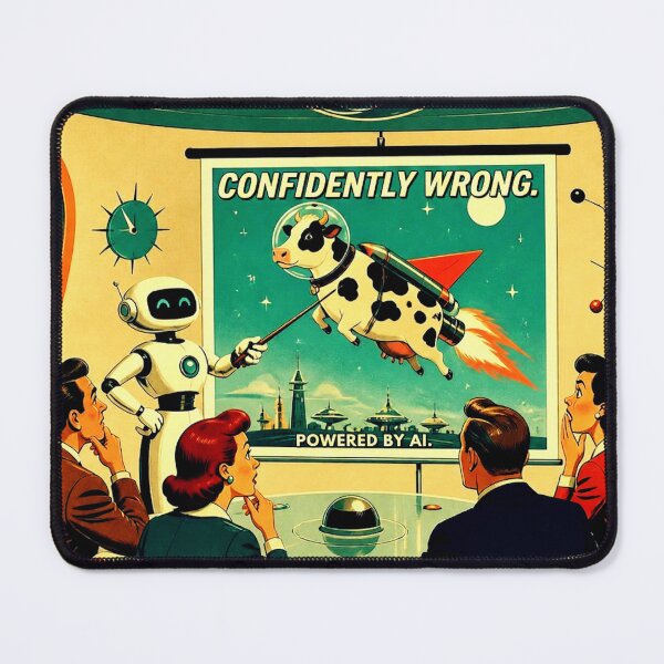 Item preview, Confidently Wrong Powered by AI Funny Cow Design designed and sold by CharismaticMindArt.