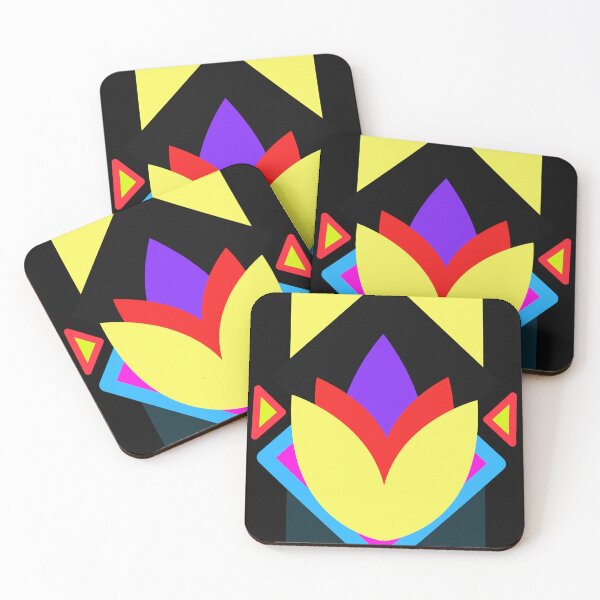 Item preview, Abstract Geometric Neon Floral Crest designed and sold by The Nomadic Designs.