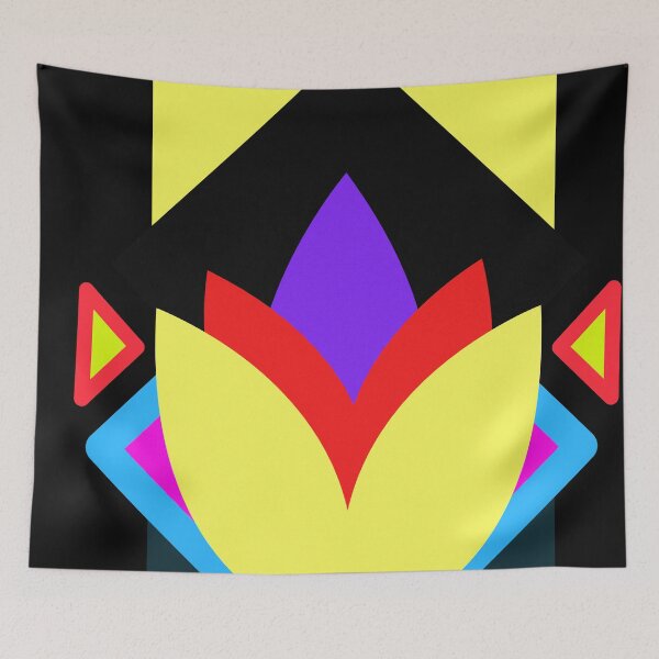 Item preview, Abstract Geometric Neon Floral Crest designed and sold by The Nomadic Designs.