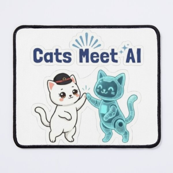 Item preview, Cats Meet AI Cute Cat & Robot High Five Vector designed and sold by PrintforDesign.