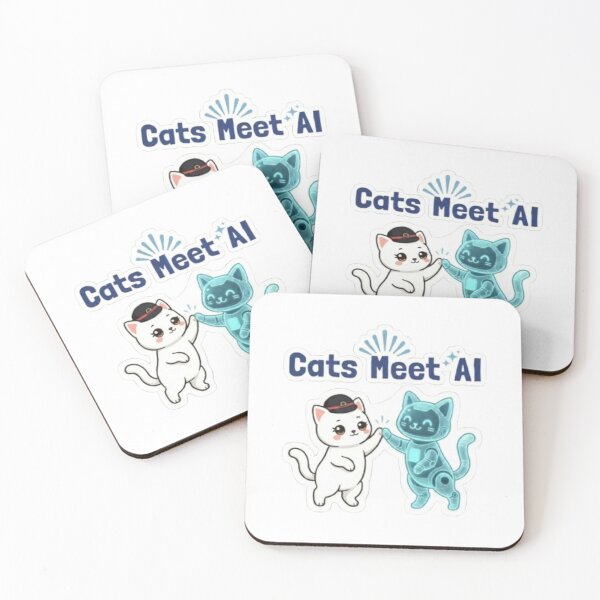 Item preview, Cats Meet AI Cute Cat & Robot High Five Vector designed and sold by PrintforDesign.