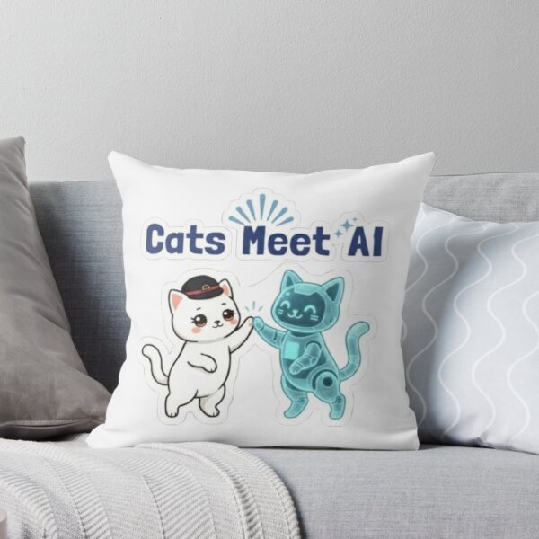 Item preview, Cats Meet AI Cute Cat & Robot High Five Vector designed and sold by PrintforDesign.