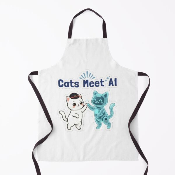 Item preview, Cats Meet AI Cute Cat & Robot High Five Vector designed and sold by PrintforDesign.