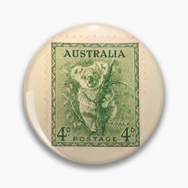 Item preview, Vintage Australian Koala Postage Stamp Art designed and sold by WanderingLife.