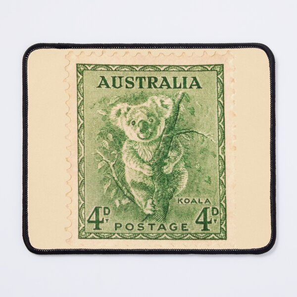Item preview, Vintage Australian Koala Postage Stamp Art designed and sold by WanderingLife.