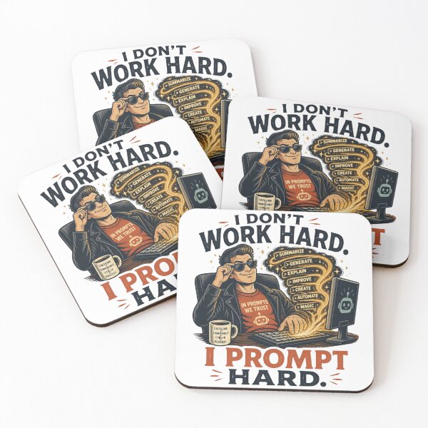 Item preview, I Don't Work Hard I Prompt Hard Funny Design designed and sold by CharismaticMindArt.