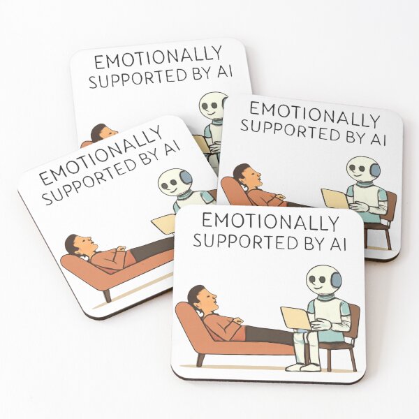 Item preview, Emotionally Supported by AI Funny Artificial Intelligence Design designed and sold by CharismaticMindArt.