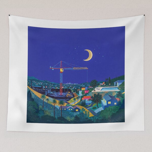 Item preview, Construction Crane A Crescent Moon Pop Art designed and sold by Home Decor Art.