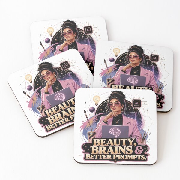 Item preview, Beauty Brains and Better Prompts Funny Design designed and sold by CharismaticMindArt.