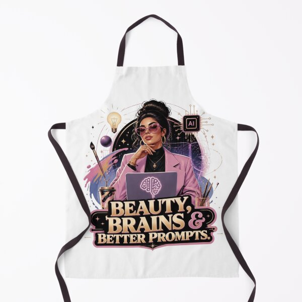 Item preview, Beauty Brains and Better Prompts Funny Design designed and sold by CharismaticMindArt.