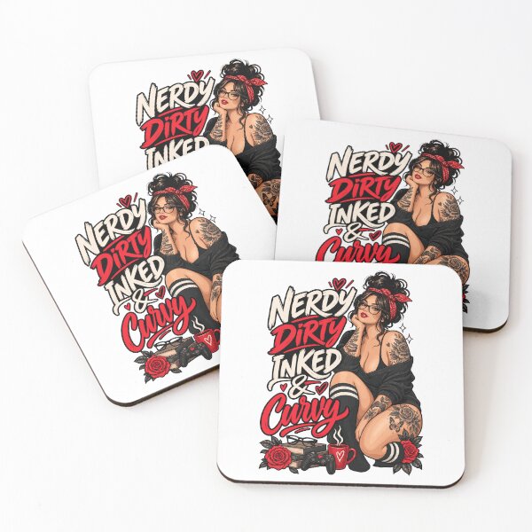 Item preview, Nerdy Dirty Inked And Curvy Gothic Vintage Badge Tattoo Curvy Girl designed and sold by ZIGLWORKS.