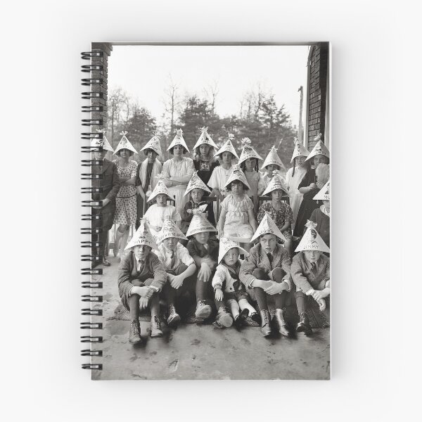 Item preview, Dunce cap alley, kids wearing party hats funny humorous black and white vintage photograph designed and sold by Astrid Arkhangelsky.